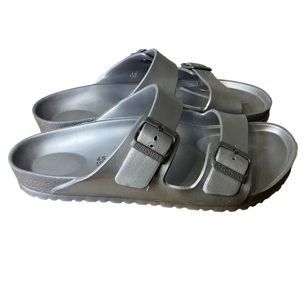 Birkenstock Arizona EVA Anthracite Metallic Gray Sandals Men 12 EU 45 Waterproof - Picture 2 of 11